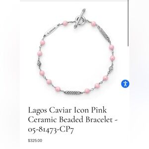 LAGOS Pink Ceramic Beaded Bracelet